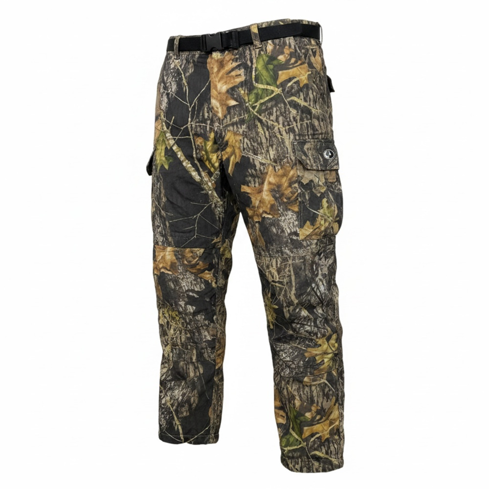 Mossy Oak Camo Cargo Hunting Pants with Built-In Belt